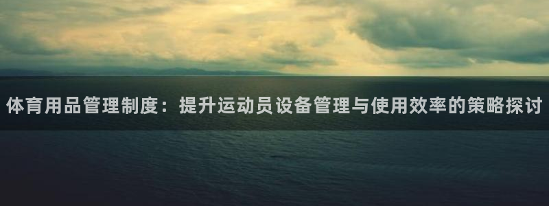 必一体育：体育用品管